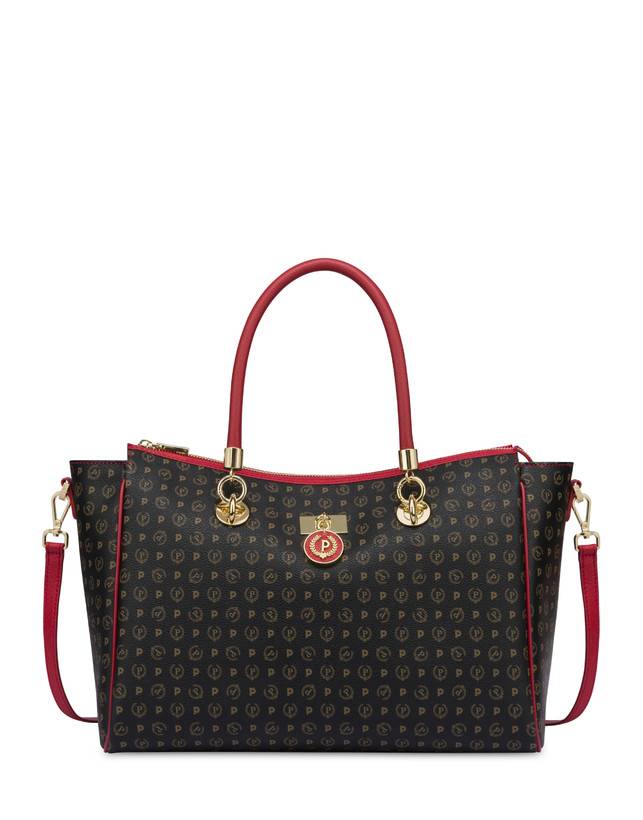 Pollini Borsa Doppio Manico Heritage Logo Classic Nero/lacca