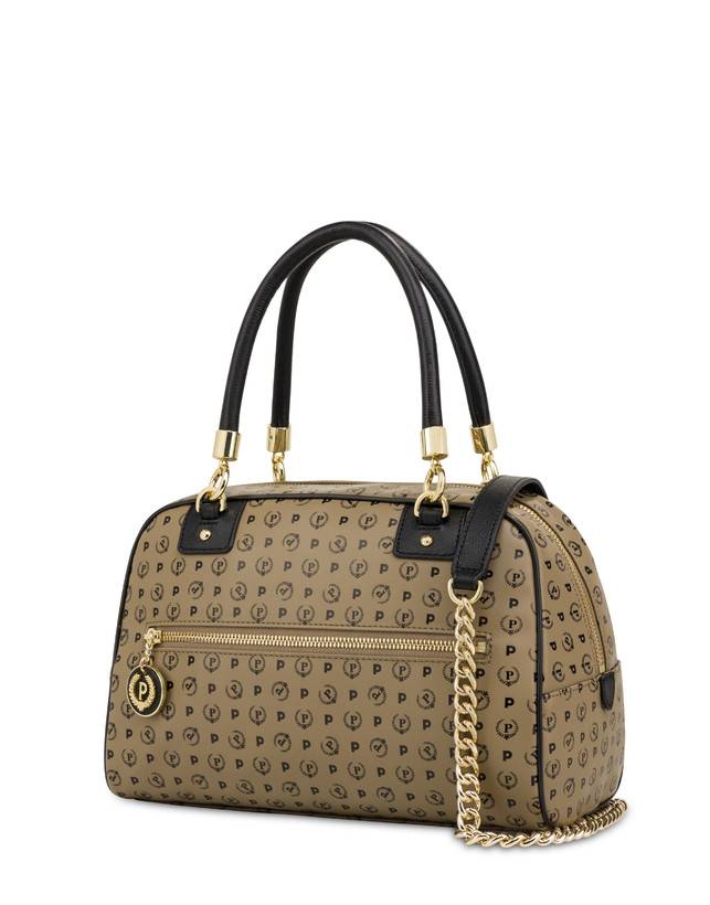 Pollini Borsa Doppio Manico Heritage Soft Touch Taupe/nero