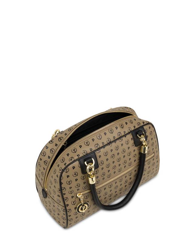 Pollini Borsa Doppio Manico Heritage Soft Touch Taupe/nero