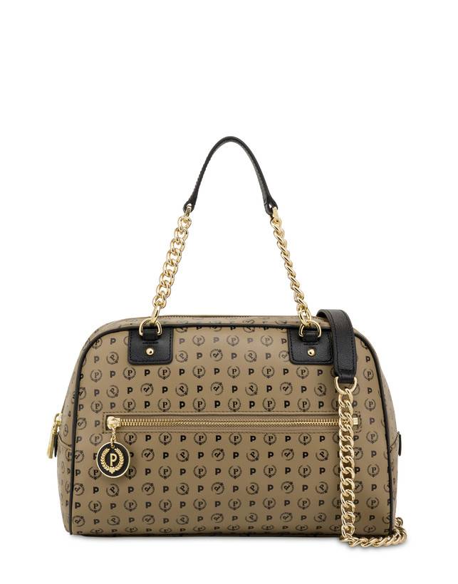 Pollini Borsa Doppio Manico Heritage Soft Touch Taupe/nero