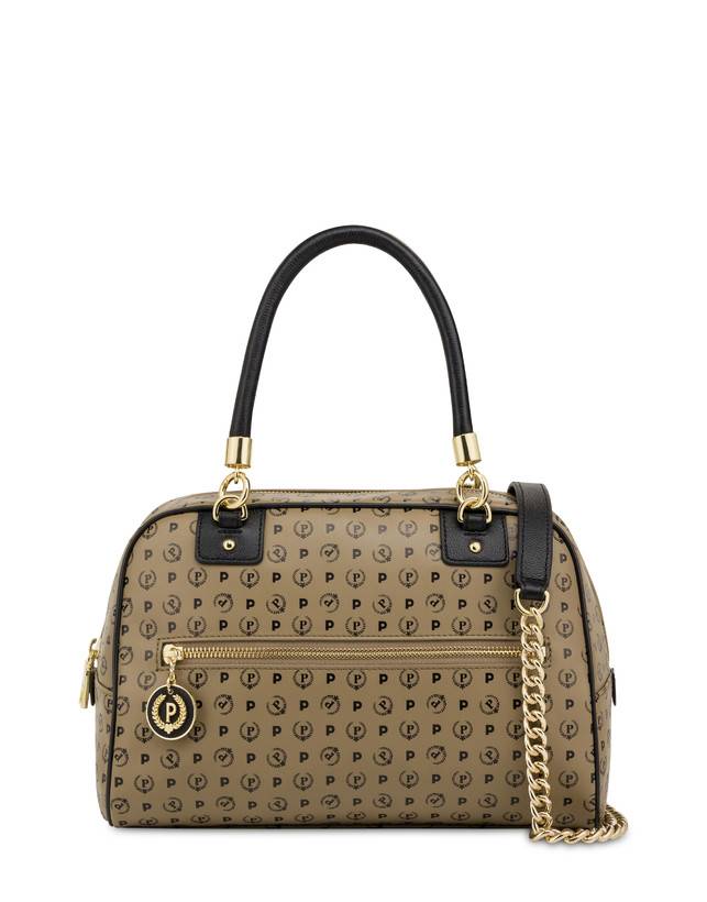 Pollini Borsa Doppio Manico Heritage Soft Touch Taupe/nero