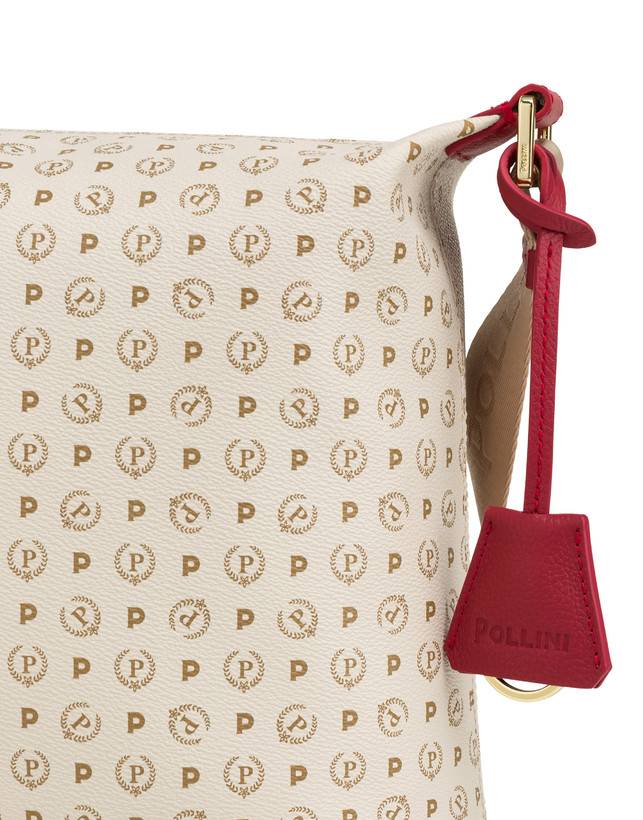 Pollini Borsa Hobo Heritage Logo Classic Avorio/lacca