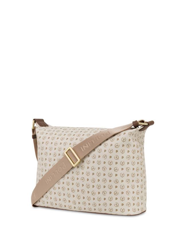 Pollini Borsa Hobo Heritage Logo Classic Avorio/marrone