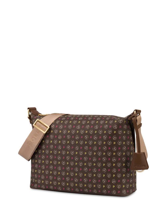 Pollini Borsa Hobo Heritage Logo Classic Multicolor/marrone