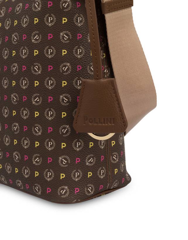 Pollini Borsa Hobo Heritage Logo Classic Multicolor/marrone