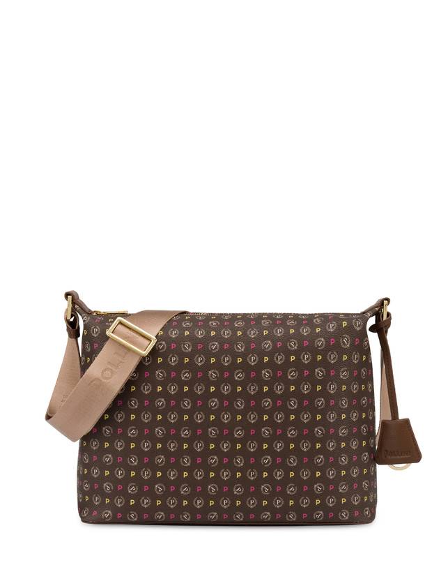 Pollini Borsa Hobo Heritage Logo Classic Multicolor/marrone
