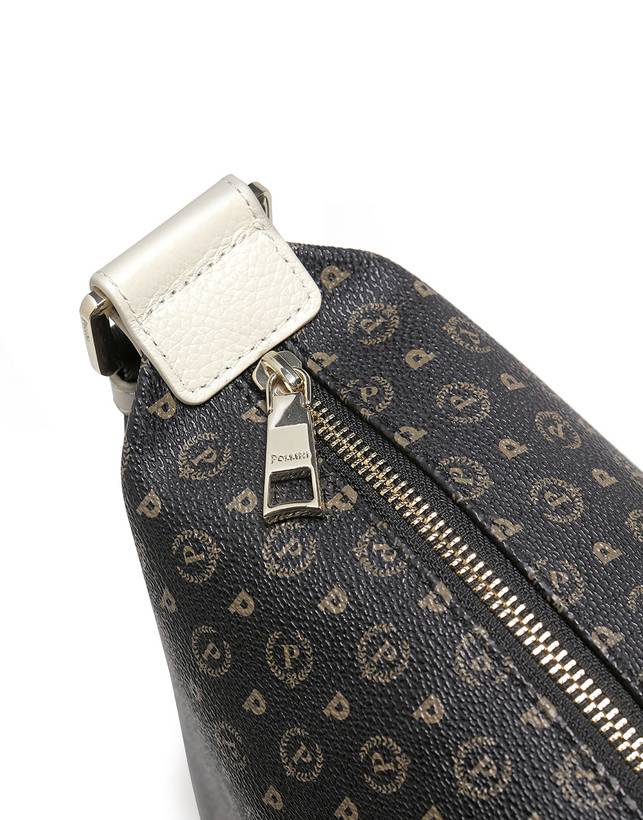 Pollini Borsa Hobo Heritage Logo Classic Nero/avorio