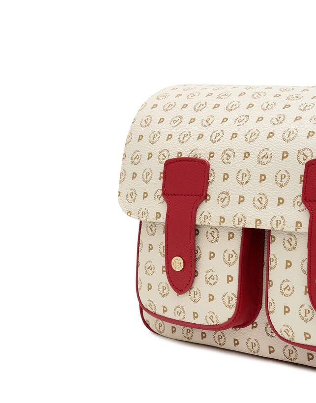 Pollini Borsa Messenger Heritage Logo Classic Avorio/lacca