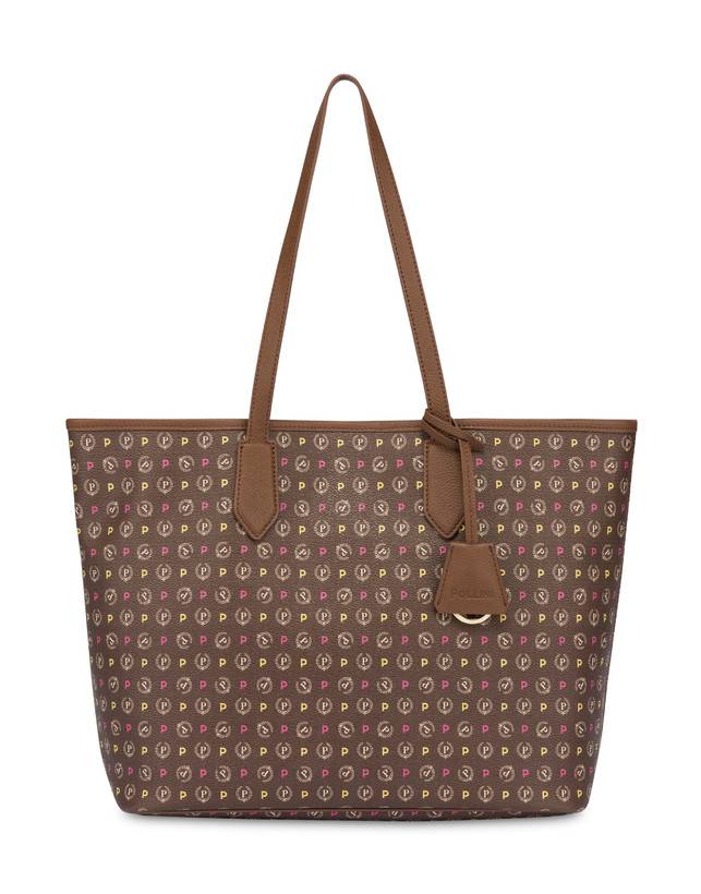 Pollini Borsa Shopping Heritage Logo Classic Multicolor/marrone