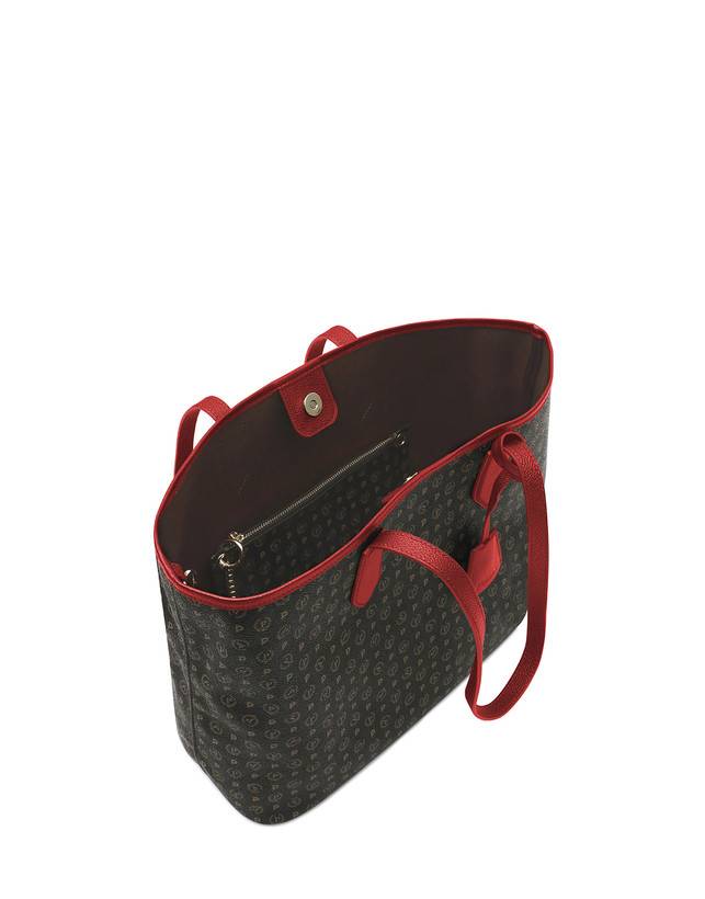 Pollini Borsa Shopping Heritage Logo Classic Nero/lacca