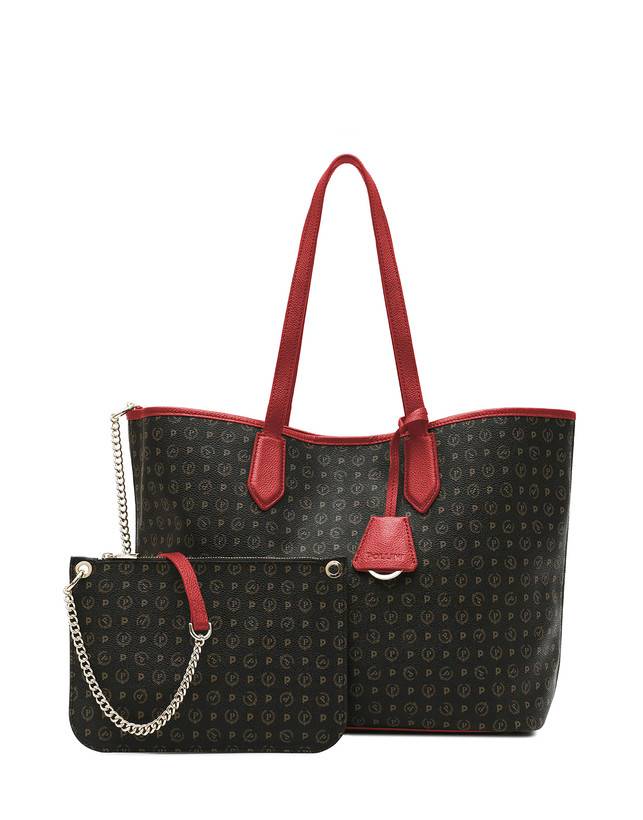 Pollini Borsa Shopping Heritage Logo Classic Nero/lacca
