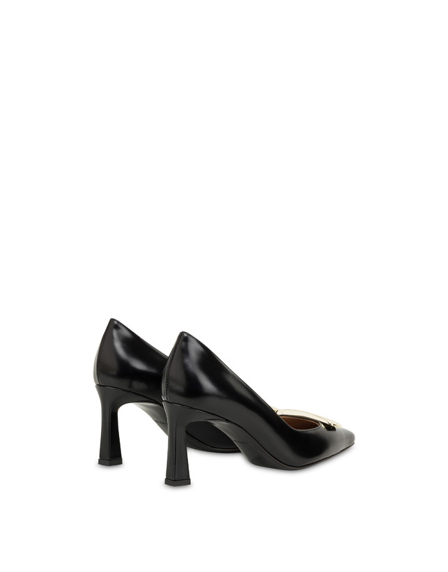 Pollini Décolleté In Vitello Abrasivato Bullion Nero
