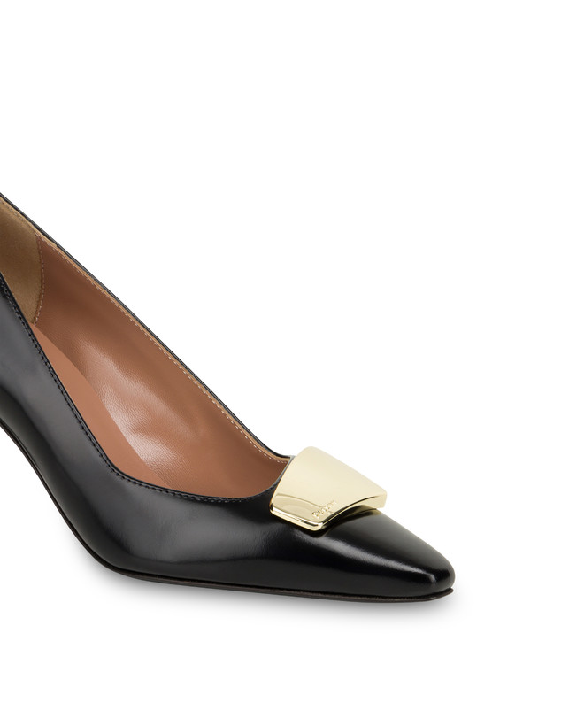 Pollini Décolleté In Vitello Abrasivato Bullion Nero
