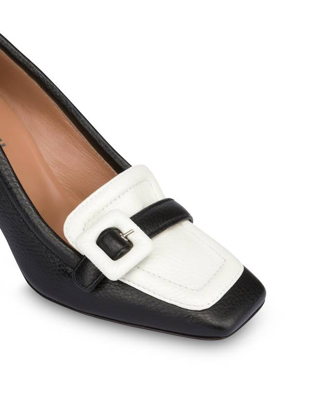 Pollini Décolleté In Vitello Bottalato Ursula Nero/ghiaccio