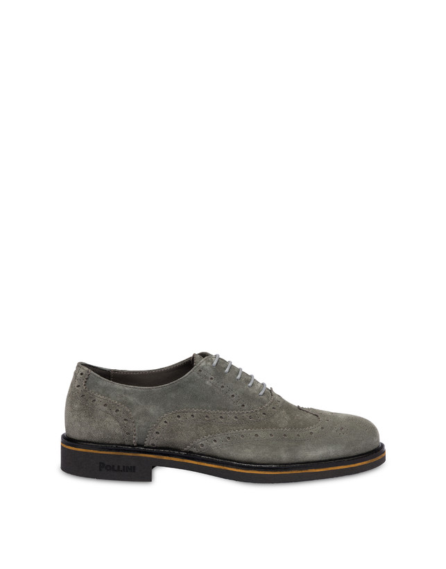 Pollini Derby In Crosta Con Broguering Corinto Grafite