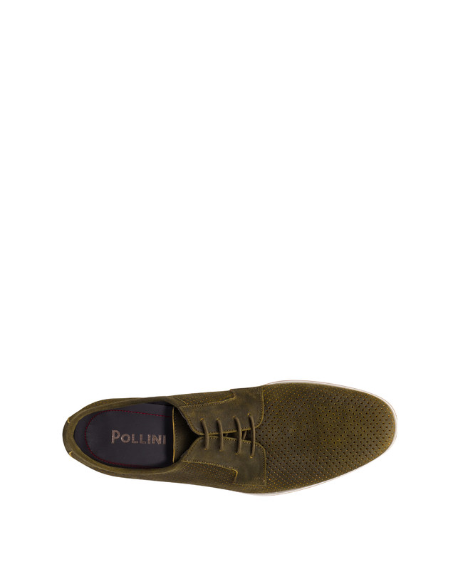 Pollini Derby In Scamosciato Traforato B-light Militare