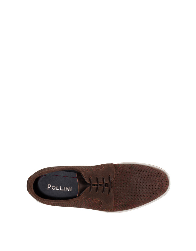 Pollini Derby In Scamosciato Traforato B-light T.moro