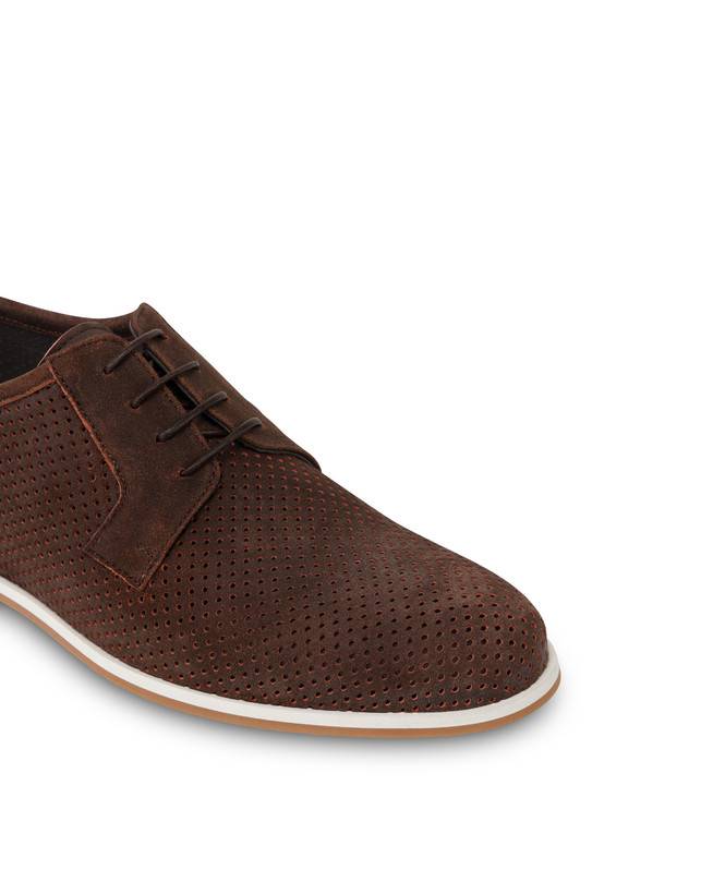 Pollini Derby In Scamosciato Traforato B-light T.moro