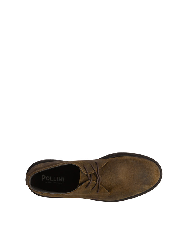 Pollini Desert Boot In Crosta Cerata Gentlemen's Club Fango