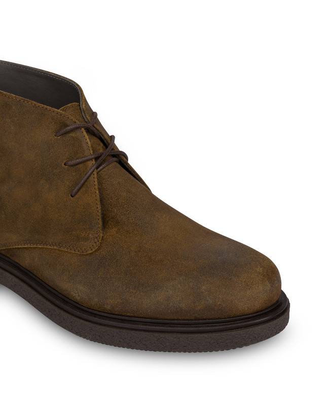 Pollini Desert Boot In Crosta Cerata Gentlemen's Club Fango