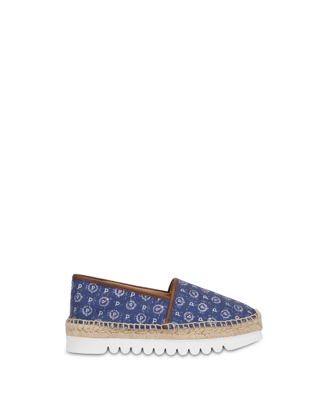 Pollini Espadrillas Heritage Denim Jacquard Blu/marrone