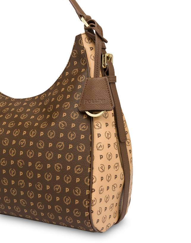 Pollini Hobo Bag Bicolor Heritage Pvc Marrone/crema/marrone