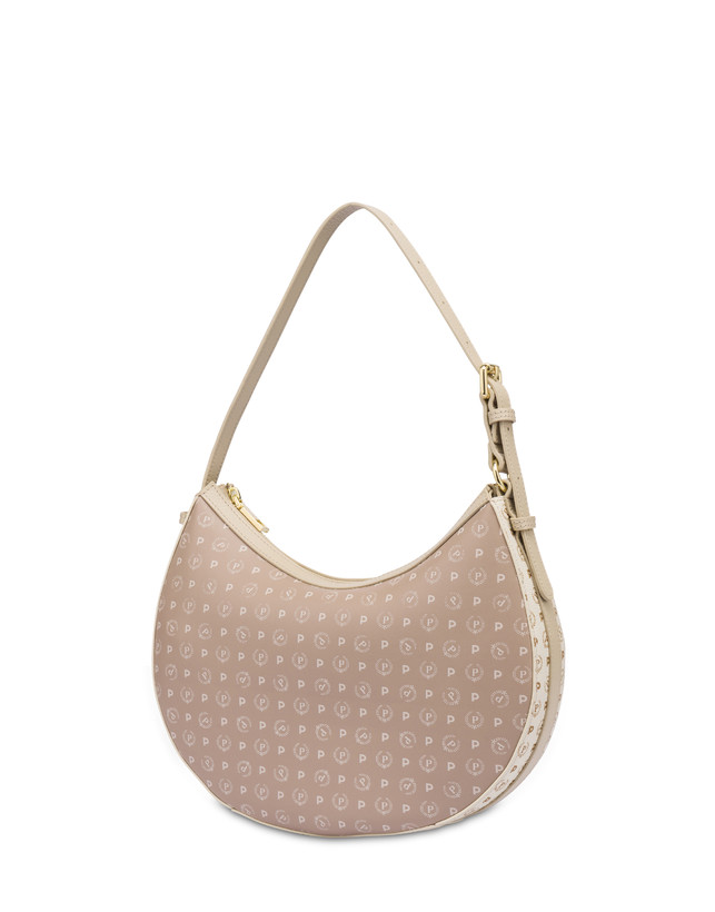 Pollini Hobo Bag In Pvc Heritage Soft Touch Avorio/beige/ghiaccio