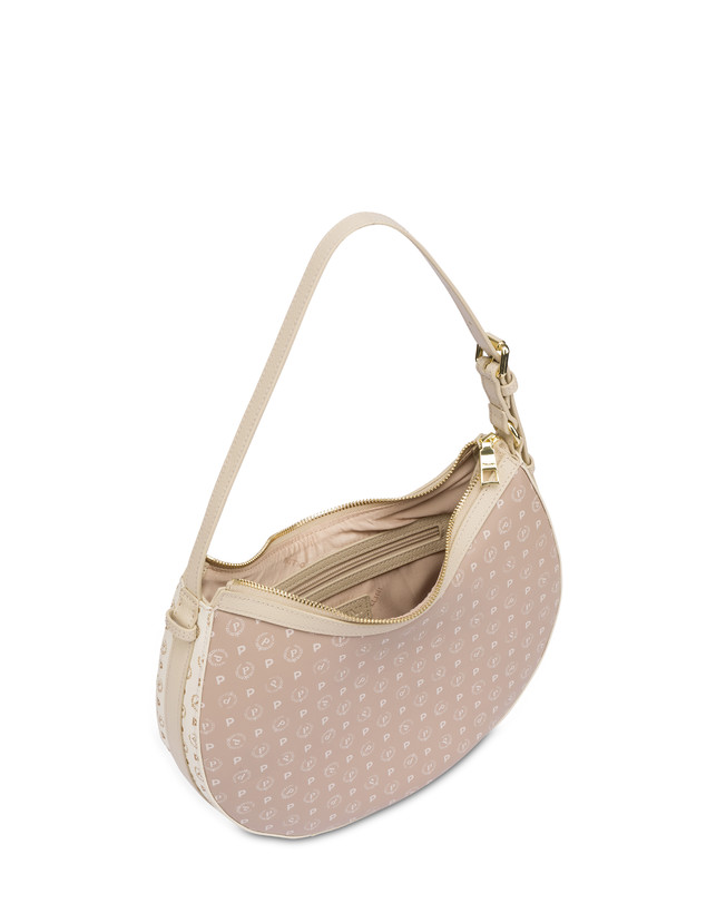 Pollini Hobo Bag In Pvc Heritage Soft Touch Avorio/beige/ghiaccio