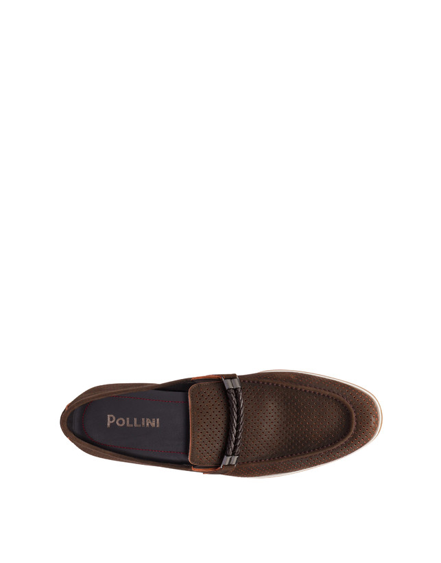 Pollini Mocassini In Scamosciato Traforato B-light T.moro