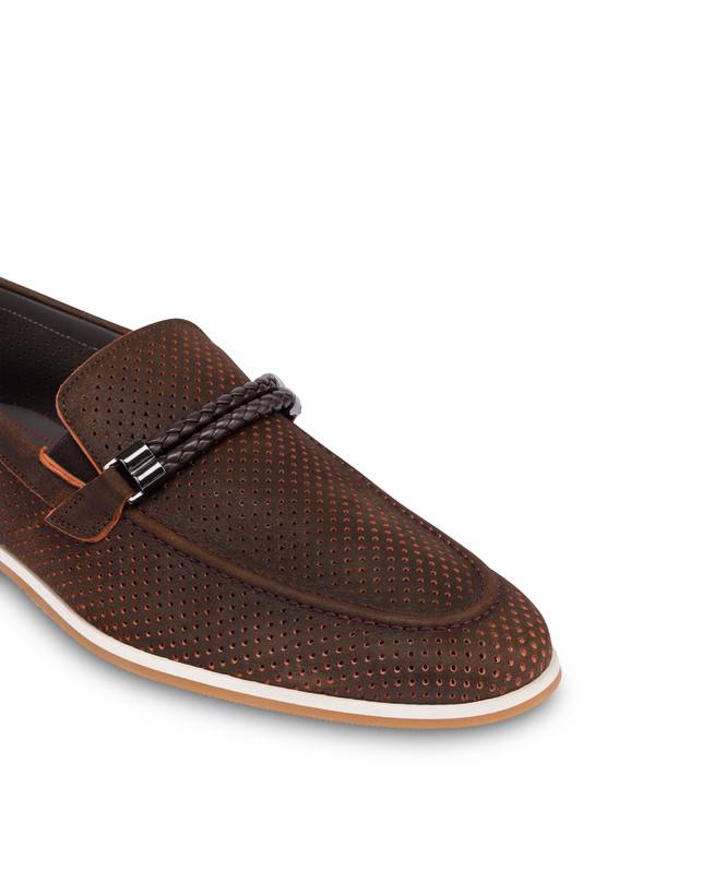 Pollini Mocassini In Scamosciato Traforato B-light T.moro