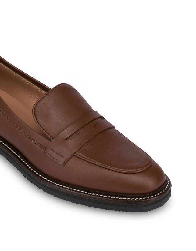 Pollini Mocassini In Vitello Artisan Touch Legno/legno