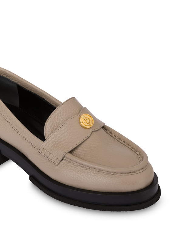 Pollini Mocassini Penny In Vitello Stampa Alce Code Avorio