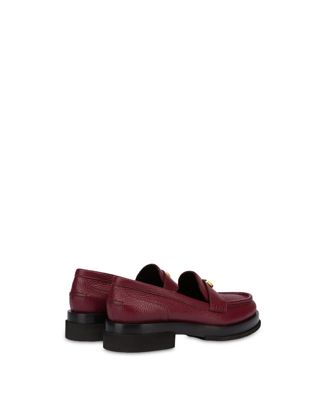 Pollini Mocassini Penny In Vitello Stampa Alce Code Bordeaux