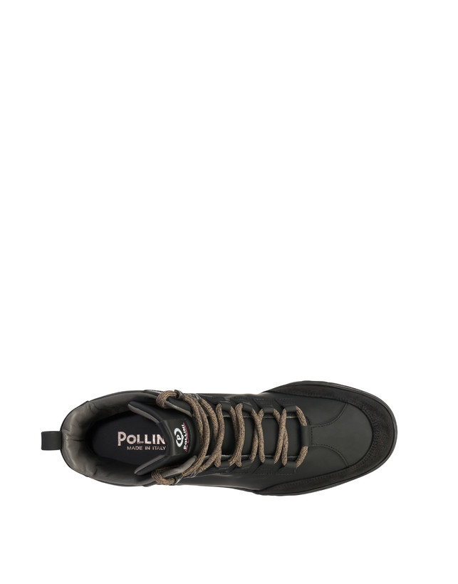 Pollini Pedule Mid In Vitello Ice Cracker Nero/nero/nero