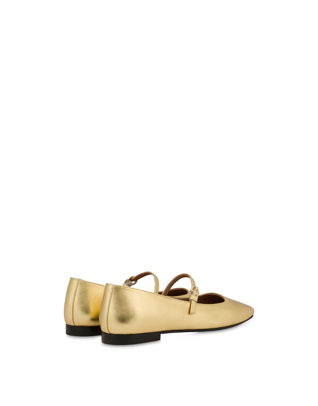 Pollini Ballerine In Nappa Laminata Nina Oro
