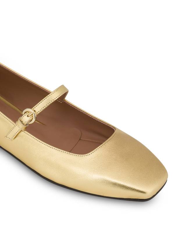 Pollini Ballerine In Nappa Laminata Nina Oro