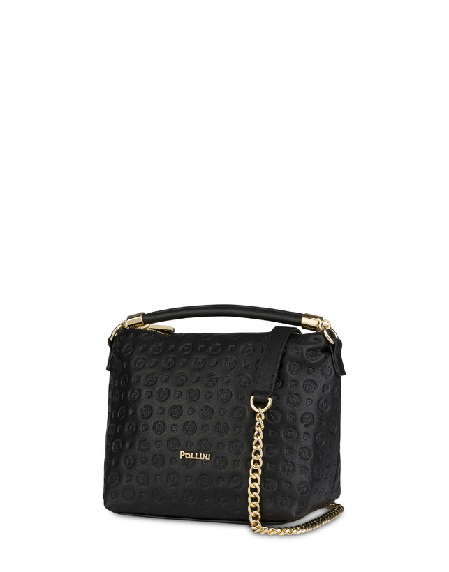 Pollini Borsa A Mano Heritage Logo Embossed Nero