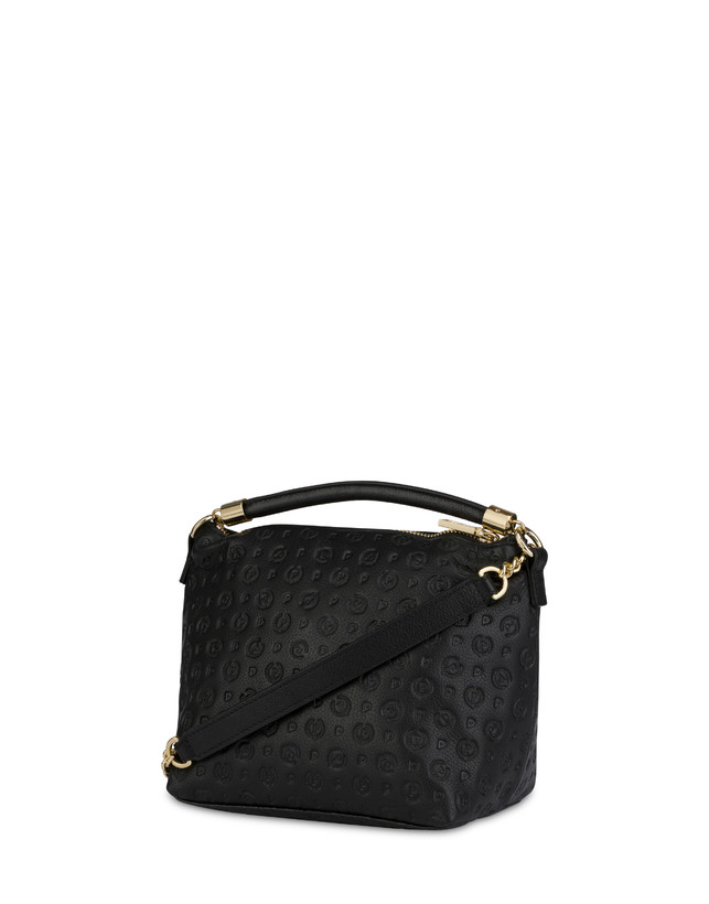 Pollini Borsa A Mano Heritage Logo Embossed Nero