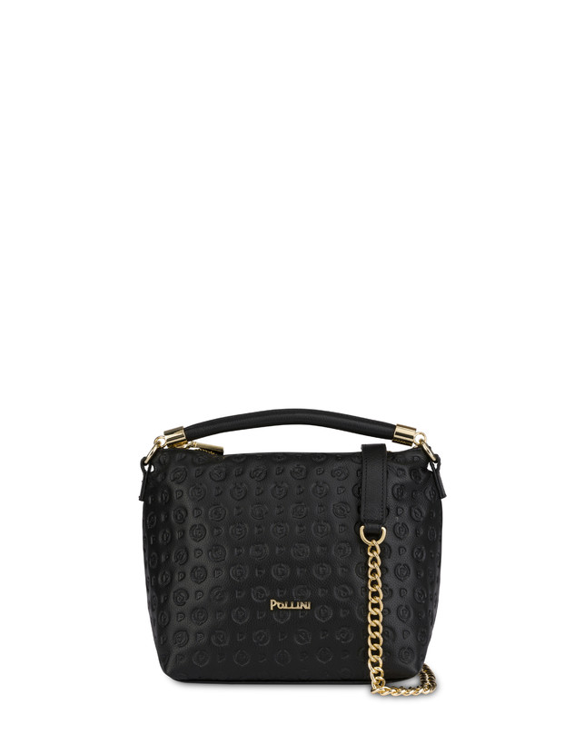 Pollini Borsa A Mano Heritage Logo Embossed Nero