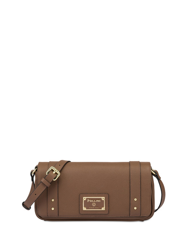 Pollini Borsa A Spalla In Vitello Serena Marrone
