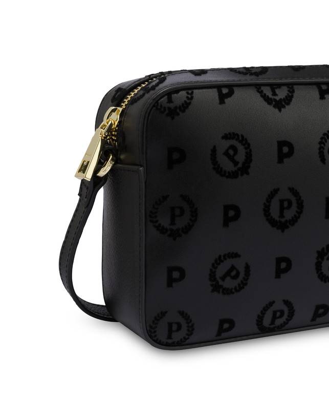 Pollini Borsa A Tracolla Heritage Flock Nero/nero