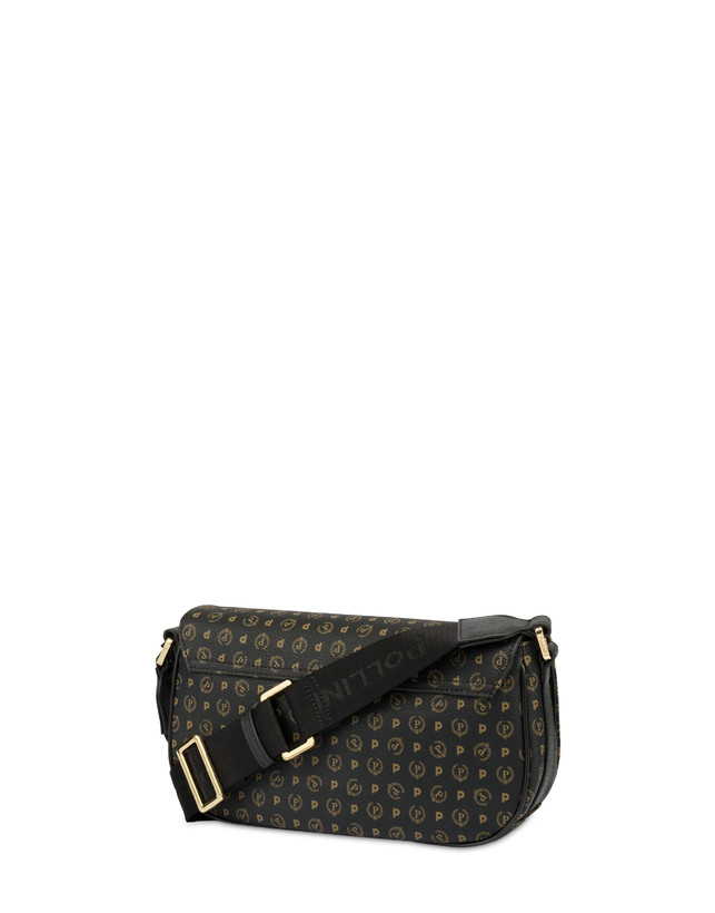 Pollini Borsa A Tracolla Heritage Pvc Nero/nero