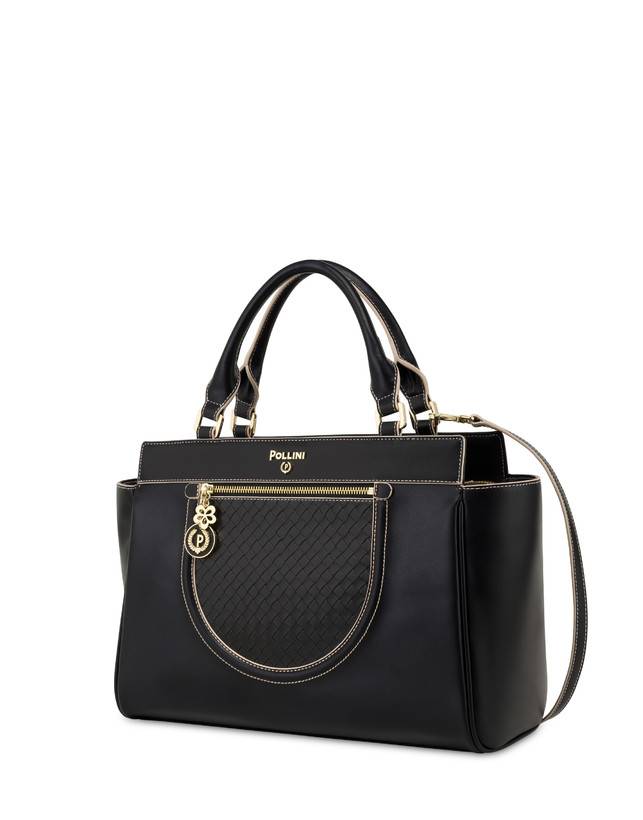 Pollini Borsa Doppio Manico Half Moon Nero/nero