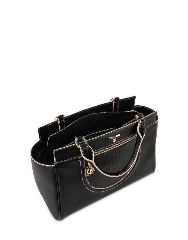 Pollini Borsa Doppio Manico Half Moon Nero/nero