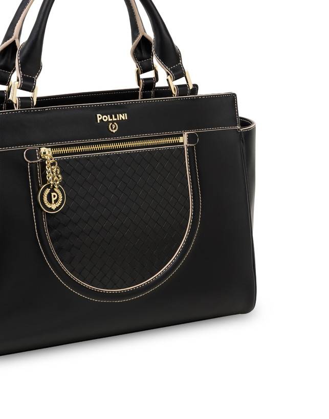 Pollini Borsa Doppio Manico Half Moon Nero/nero