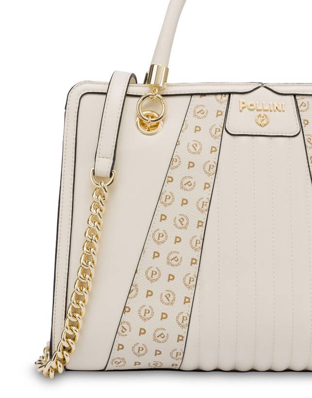 Pollini Borsa Doppio Manico Shell Avorio/avorio