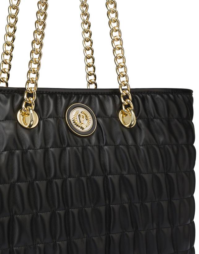 Pollini Borsa Doppio Manico Wrinky Nero/nero