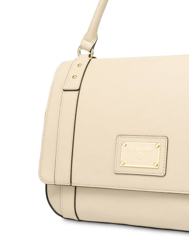 Pollini Borsa Top Handle In Vitello Serena Avorio