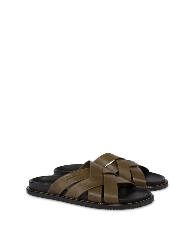 Pollini Ciabatte In Nappa Natural Feeling Militare