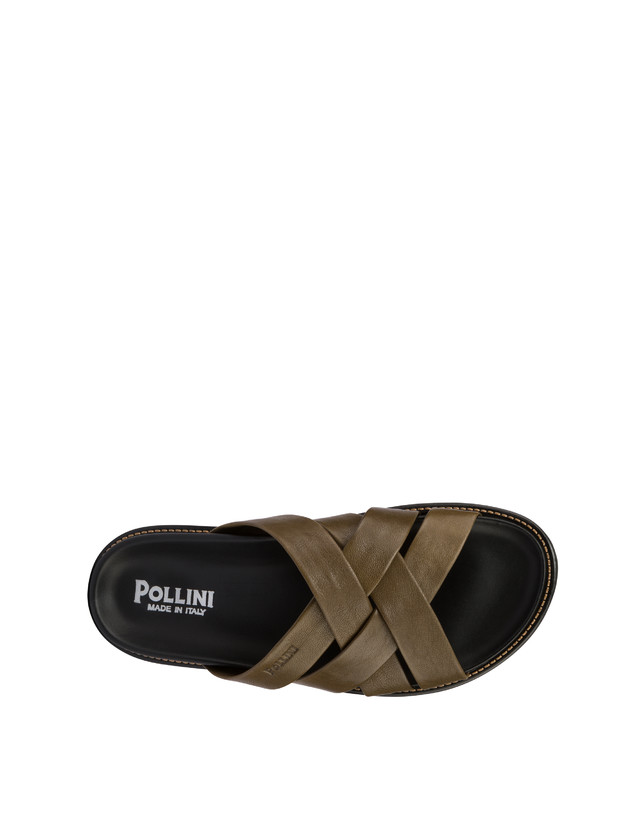 Pollini Ciabatte In Nappa Natural Feeling Militare